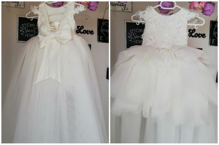 Communie jurk kant &amp; Bruidsmeisjes jurk ivoor Ultra Luxe handmade 56 tm 176 NEW