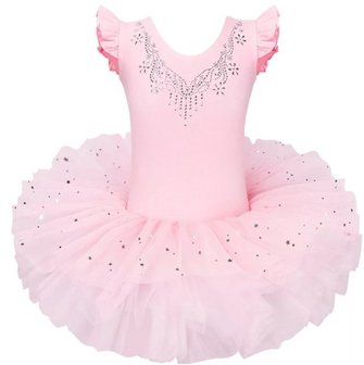 Balletpakje peach roze tutu Sparkle Style maat 92-140 NEW