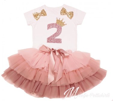 Verjaardag tutu set vintage roze 1 tm 6 jaar NEW