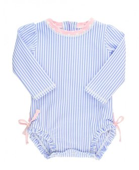 baby zwempakje lange mouw blauw wit roze 56-92