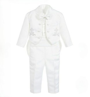 Doop kostuum jongen 6delige set off white