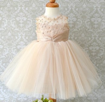 Feestjurk Bruiloft Communie &amp; Doop jurk Champagne Luxe Baby &amp; Kids 