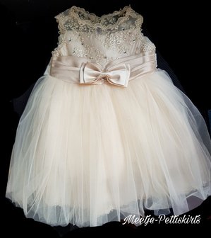 baby jurk Feest &amp; Bruiloft Luxe Classic Couche Tot Champagne 0-24 maanden.