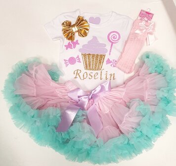 Candy petticoat set pastel De luxe Korte of Lange Mouw 