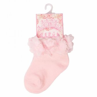 Baby sokjes organza Roze 