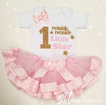 verjaardag 1 jaar Twinkle Twinkle Roze Goud met naam