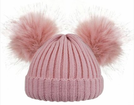 Baby wintermutsje Oud Roze NIEUW