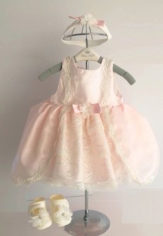 Baby jurkje roze kant girly compleet 