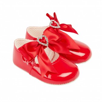 Baby ballerina Rood met diamanten Hartje 