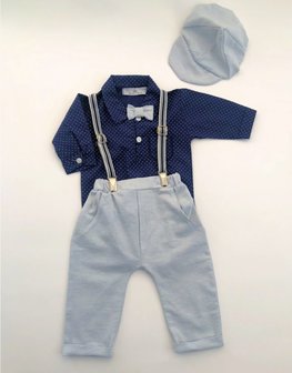 complete Baby jongens set Spaanse babykleding  blauw 5delig 