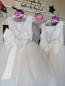 Bruidsmeisjesjurk Chiffon jurk Parel De luxe kant Ivoor maat 56 tm 176 