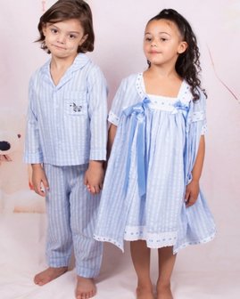 Pyjama jurk + duster 2delige compleet blauw 68 t,t eisjes Pyjama  Katoen Spanisch Girl 