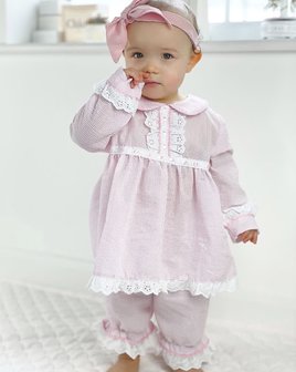 Meisjes Pyjama roze Katoen Broderie Spanisch Girl 86-128