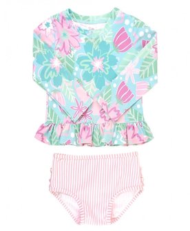 bikini lange mouw UV bescherming  bloom pink 