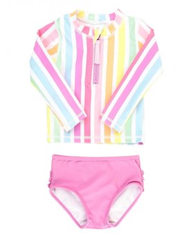 Bikini lange mouw rainbow streep UV bescherming 56-140 