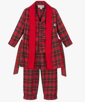 Complete pyjama set met kamerjas jongens rood