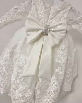 Doopjurk met steentjes &amp; Bruidsmeisjesjurk ivoor luxe  taille 56 tm 176 