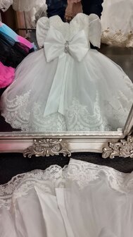 Doopjurk - Bruidsmeisjes jurk Glitter + kant - grondmodel  