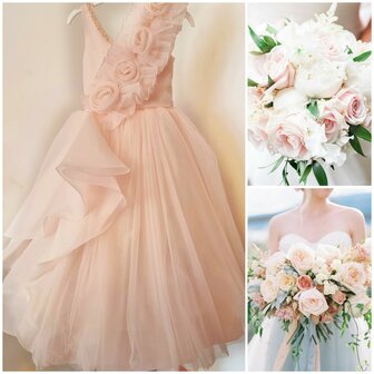 Bruidsmeisjes jurk licht roze 104 - 146