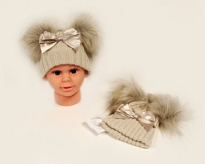 Wintermuts met of zonder naam Taupe baby 