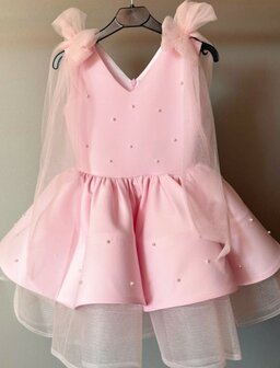 roze feestjurk met pareltjes 80 tm 146
