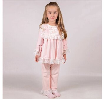 Meisjes Pyjama roze Ultra zacht Velours 74-140