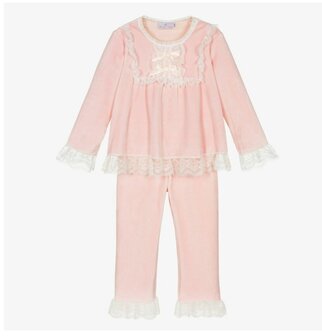 Meisjes Pyjama roze Ultra zacht Velours 74-140