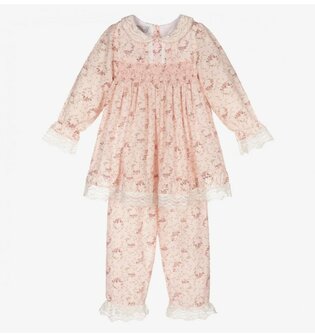 Meisjes Pyjama little flower met kanten bries 80-134