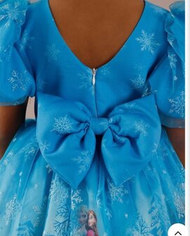 Elsa jurk blauw + bijpassende haarstrik 