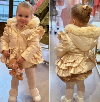 baby Winterjas champagne  boetiekcollectie Mintini 