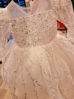 Feestjurk ivoor sparkle lange mouw 92 tm 140