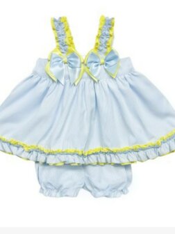 Set swingtop met broekje blauw geel 