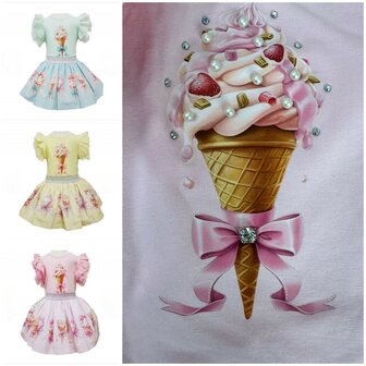 Setje Top en rok icecream pink 