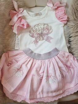 Setje Top en rok roze schelp 