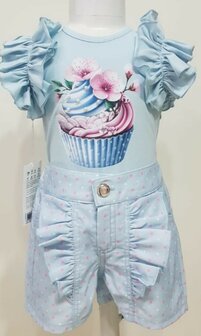 setje broekje en top Cupcake blauw