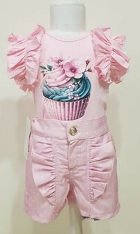 setje broekje en top Cupcake Roze
