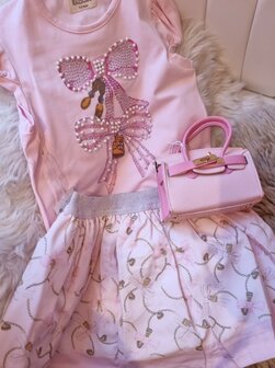 Setje top en rok roze strik  