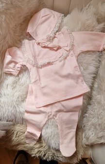 Set roze compleet met kant