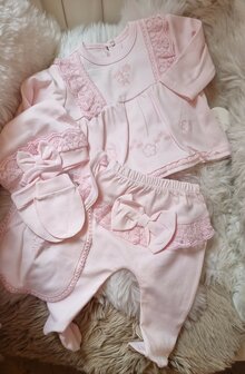 Babysetje Roze little flower  complete set 