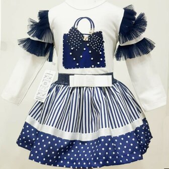 Neon Setje top en rok fashion bag dark blue 