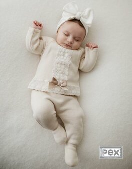 Setje 3delig knit beige babygirl   