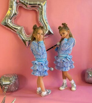 Setje voor meisjes blauw glitter 