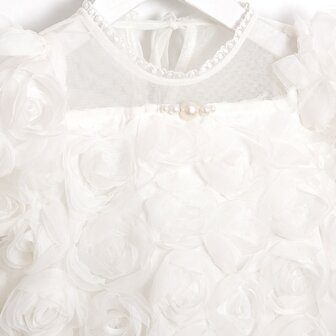 Flower romper ivoor 
