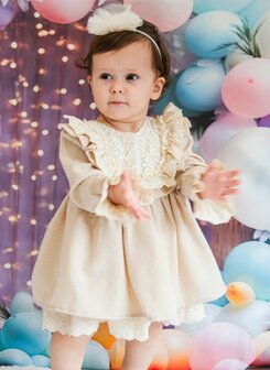 Baby jurk Beige Cammelia lange mouw 