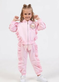 Jogging set beertje roze 
