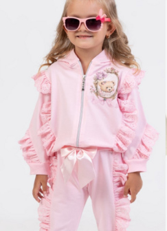 Jogging set beertje roze 