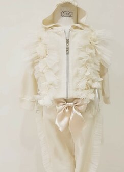 Jogging set ruffle beige