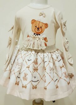Setje top en rok beertje beige party Neon Kids 