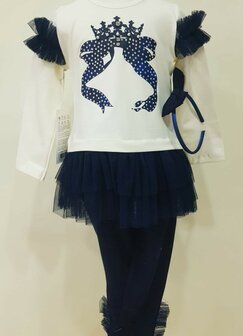 Neon setje tuniek met broek blauw