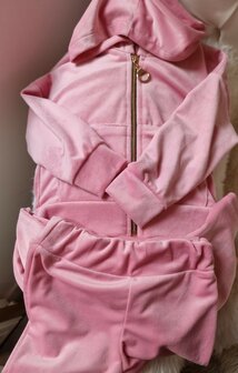 Velourse jogging set 0ud roze Angel 